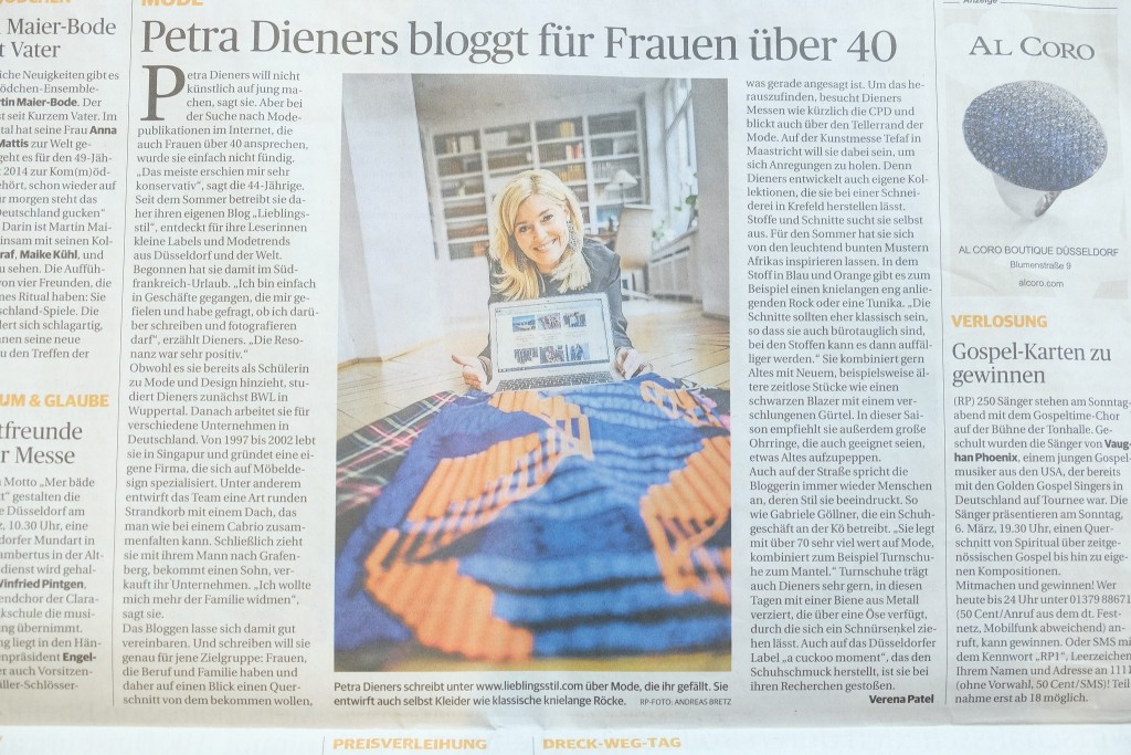 Rheinische Post Bloggerin Petra Dieners, Blog für Ü40, Blog für Frauen ab 40, Modeblog Lieblingsstil, Fashionblog Lieblingsstil,