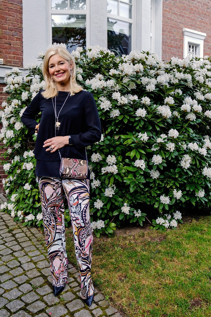 Pucci, gemusterte Hose, Jersey Hose, Abendoutfit, Abend Look, evening look, evening style, Modeblog, Fashion Blog, Fashionblog, Lieblingsstil,1