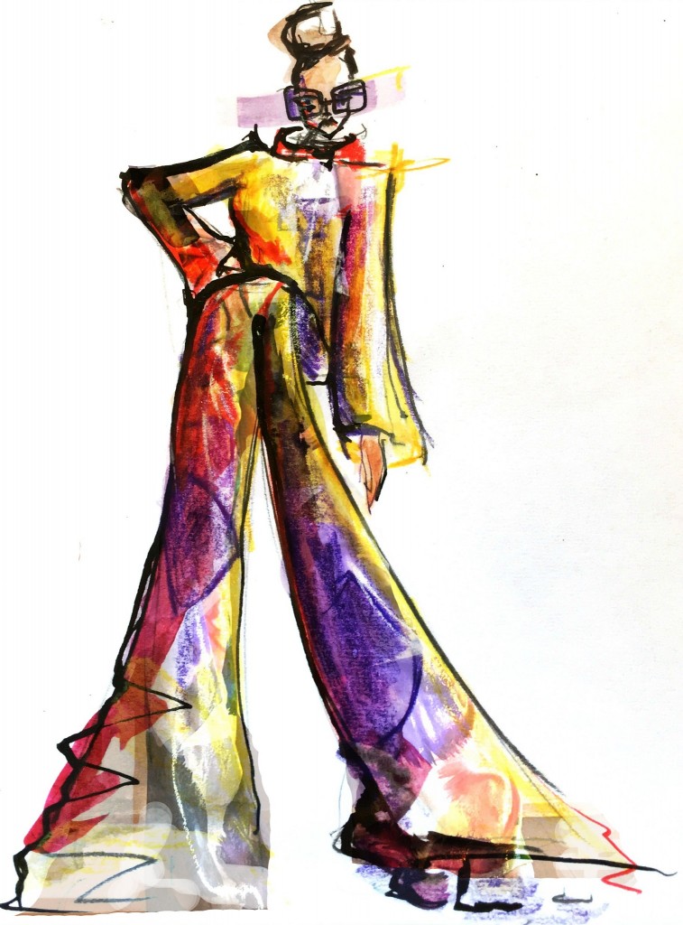 Anja Gockel Overall print, Anja Gockel Overall Zeichnung, Anja Gockel Fashion Illustration, Fashionblog Lieblingsstil, Fashion Blog Lieblingsstil, Lieblingsstil.com,