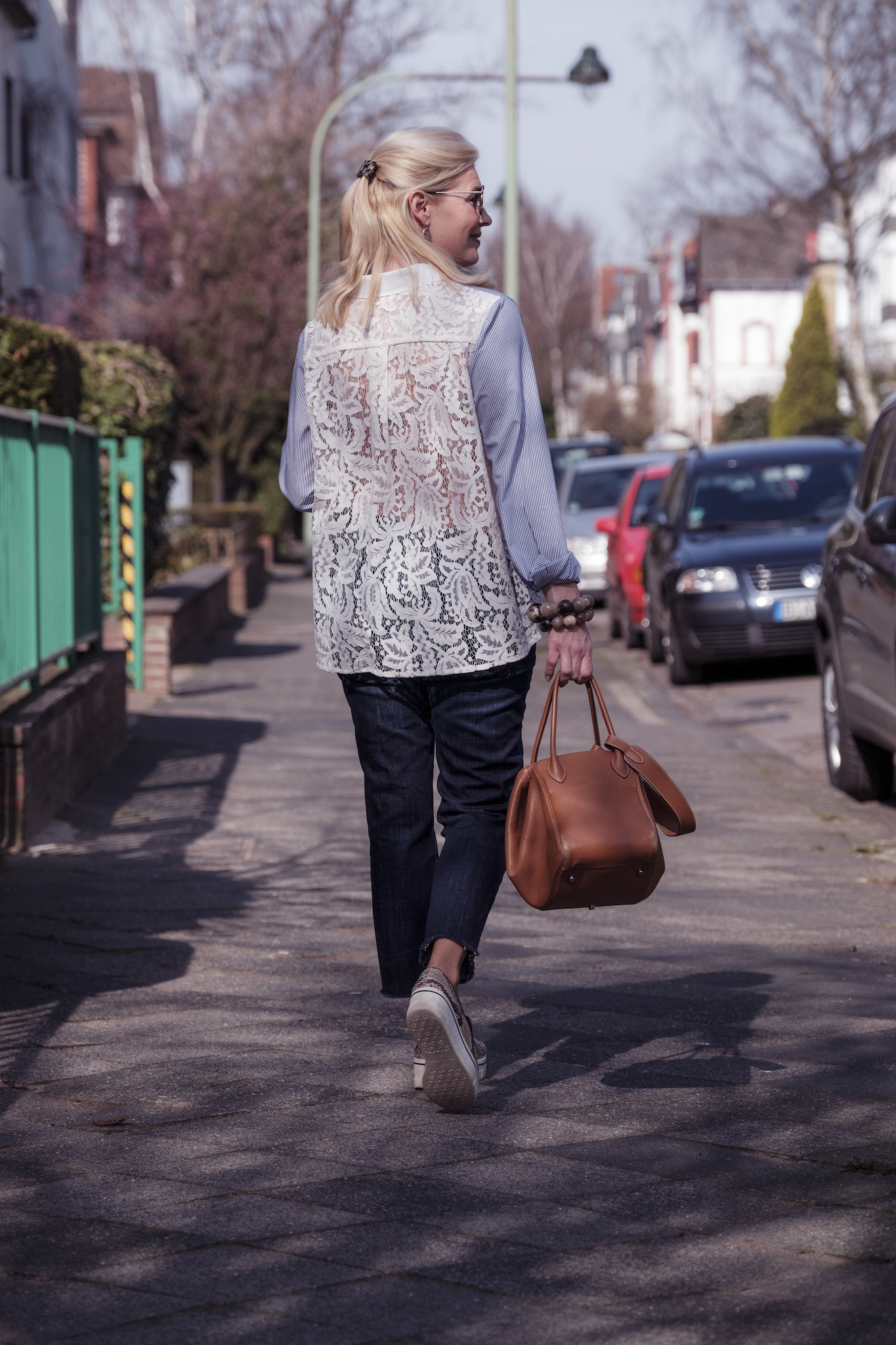Sem Per Lei Mode, SemPerLei fashion, blau weiß gestreifte Bluse mit Spitze, Fashion-Blog, Lieblingsstil.com,