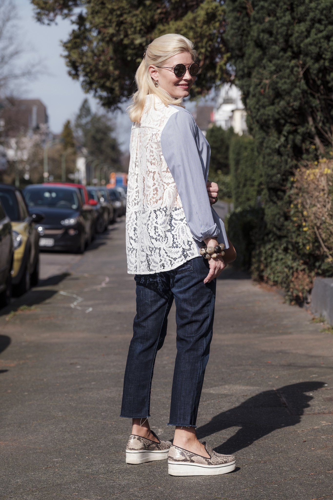 Sem Per Lei fashion, SemPerLei Mode, Fashion-Blog Lieblingsstil, gestreifte Bluse blau weiß mit Spitze, Fashion-Blog, Lieblingsstil.com,1