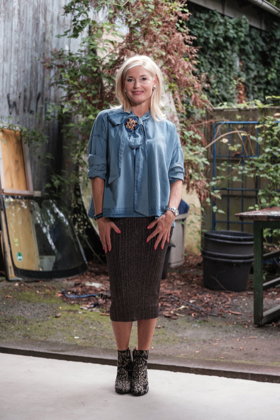 My-Fitch.com, Essentiel Antwerp, Jeanshemd mit Schluppe, Jeansbluse mit Schluppe, Jeans Schluppenbluse, Fashion-Blog, Lieblingsstil.com,
