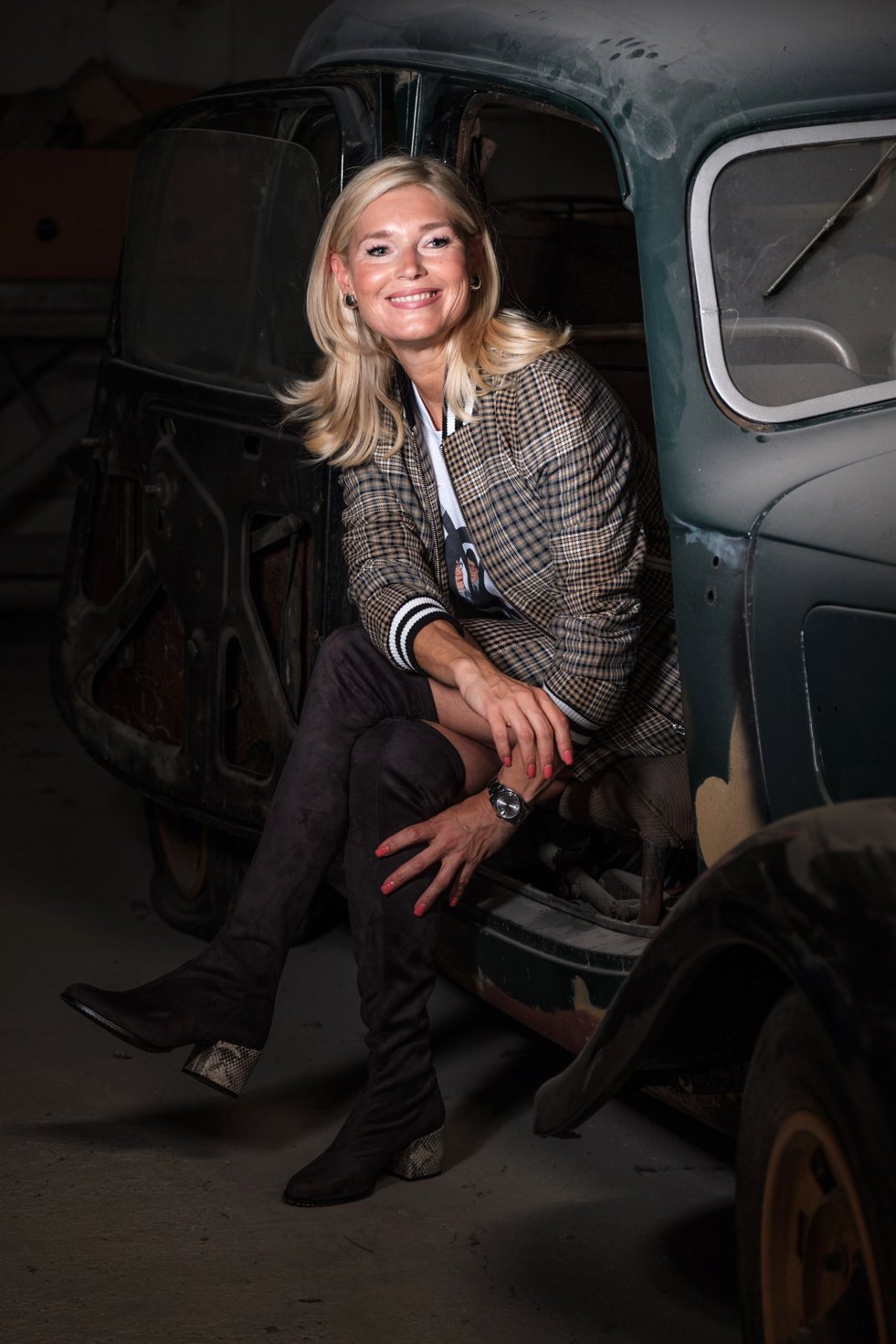 My Style, karierter Blouson mit passendem Rock von Maje, Cuplé Overkenn Stiefel grau, Fashion-Blog, Lieblingsstil.com,