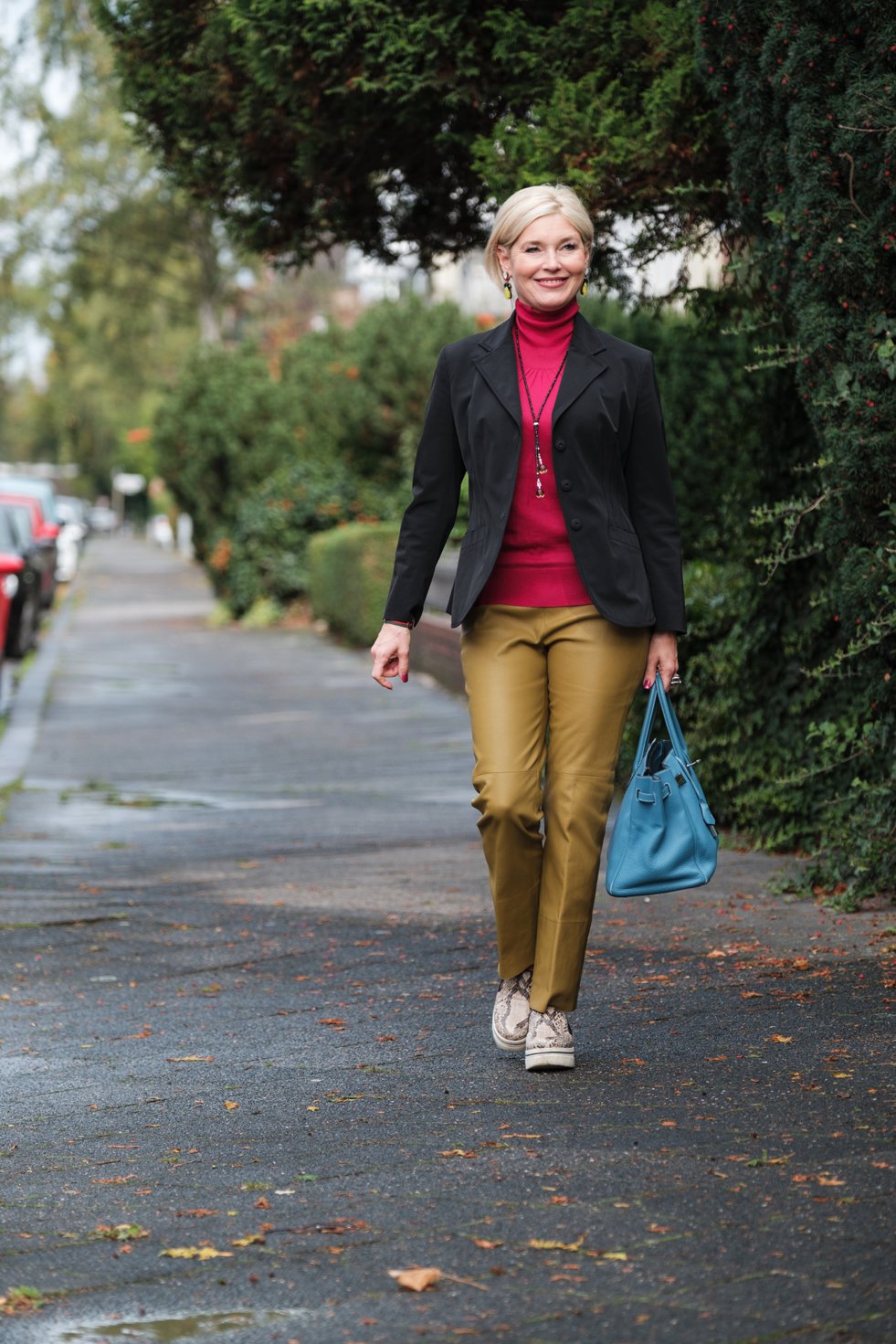 Neue Farbtöne im Herbst, Kontraste in der Mode setzen, Dorothee Schumacher Lederhose, Fashion-Blog, Lieblingsstil.com,